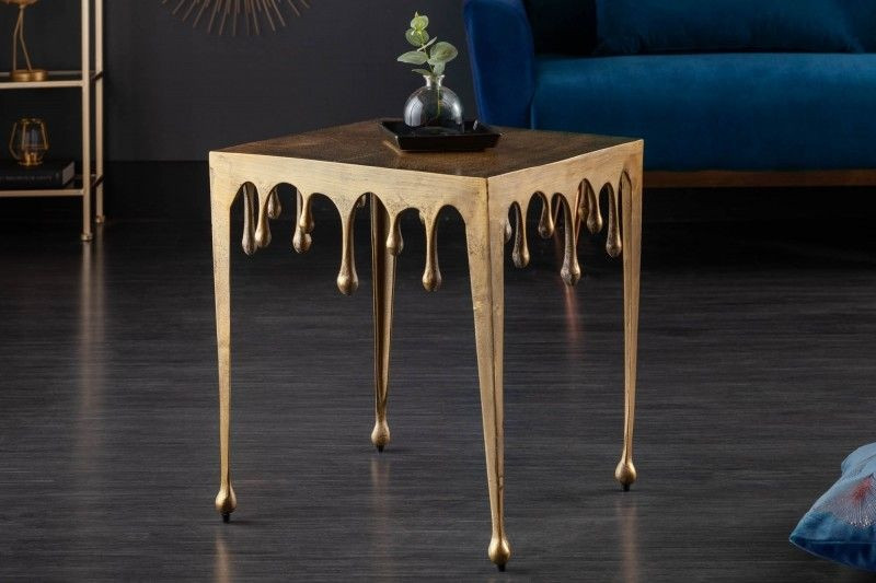 Extravagante salontafel LIQUID LINE L 46cm goud druppelvormig design - 40638