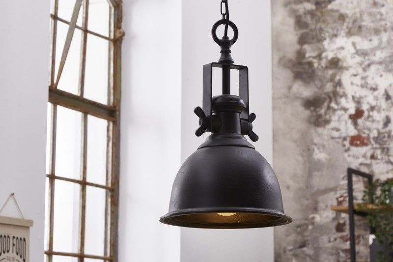 Design hanglamp INDUSTRIAL 45cm zwart industriële stijl - 40919