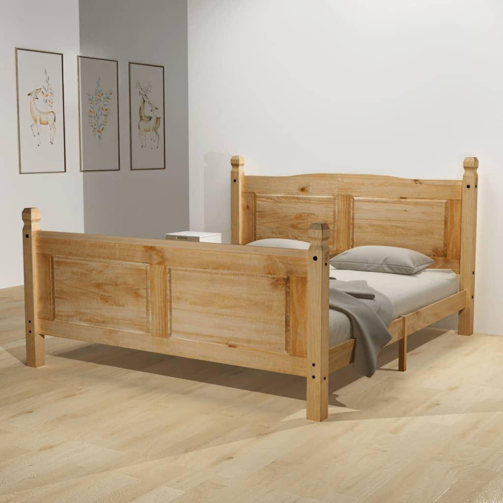 Bed met traagschuim matras grenenhout Corona-stijl 160x200 cm SKU: V274690