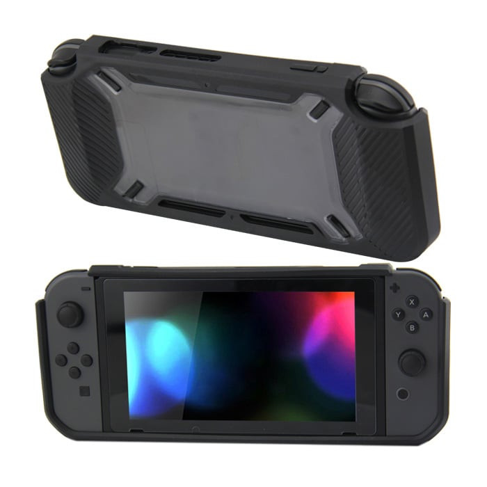 Hard Case Cover voor Nintendo Switch Beschermhoes - Rubber Touch Zwart - Grijs