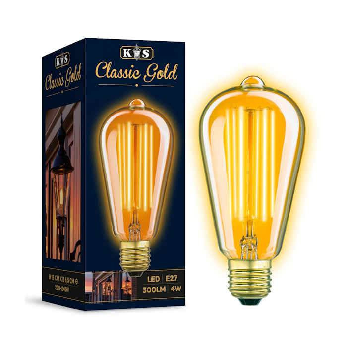 KS verlichting LED Lamp Classic Gold Rustic 4W