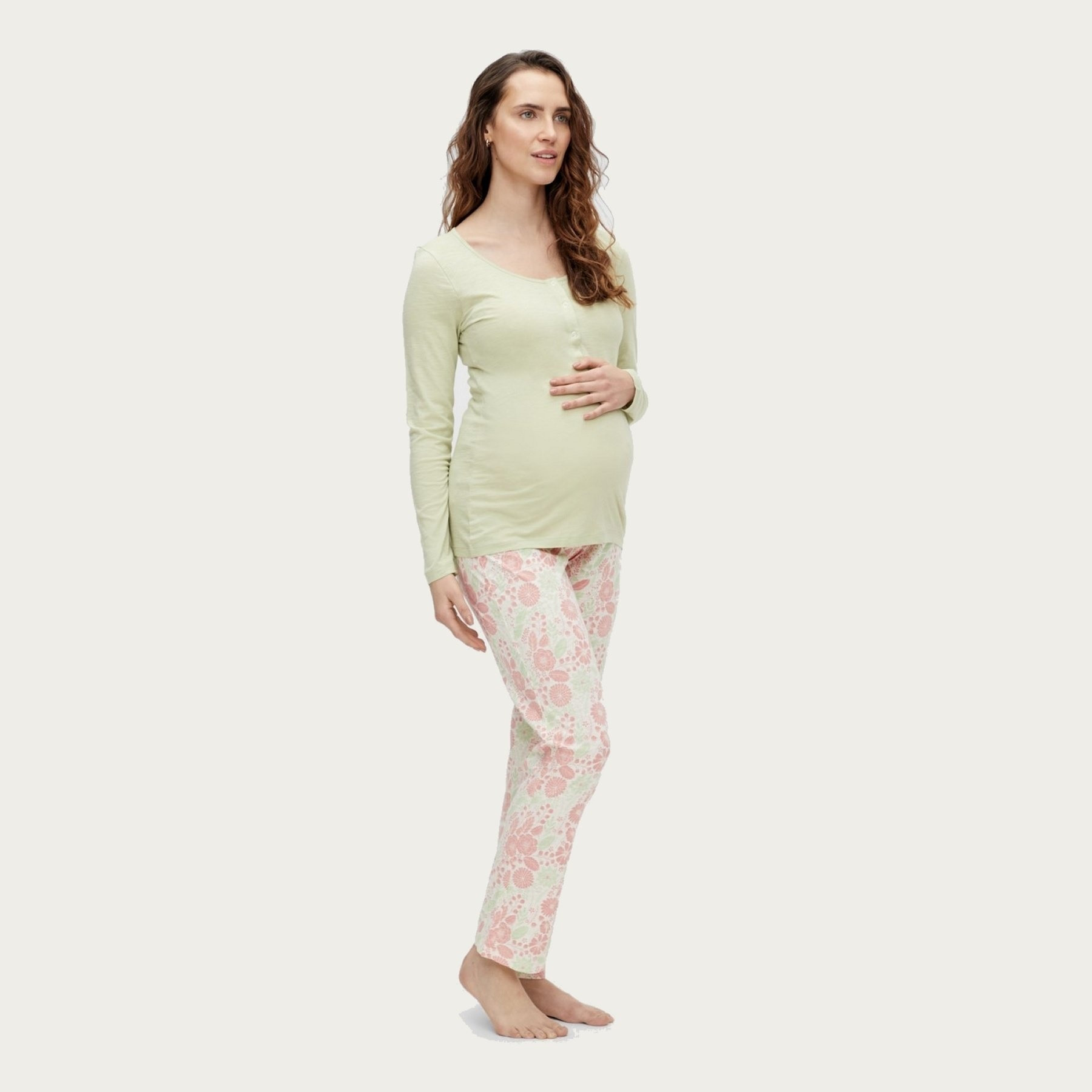 Mamalicious Zwangerschapspyjama / Voedingspyiama Lia Celadon Green