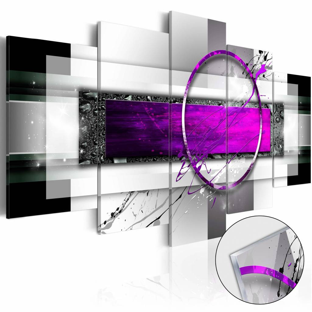 Afbeelding op acrylglas - Abstract in het violet, 5luik
