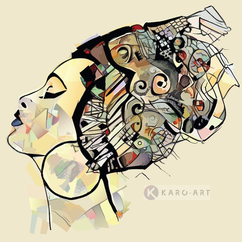 Afbeelding op acrylglas - Afrikaanse vrouw , Multikleur , 3 maten , Premium print