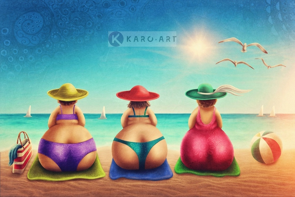 Afbeelding op acrylglas - 3 gezellige dames
