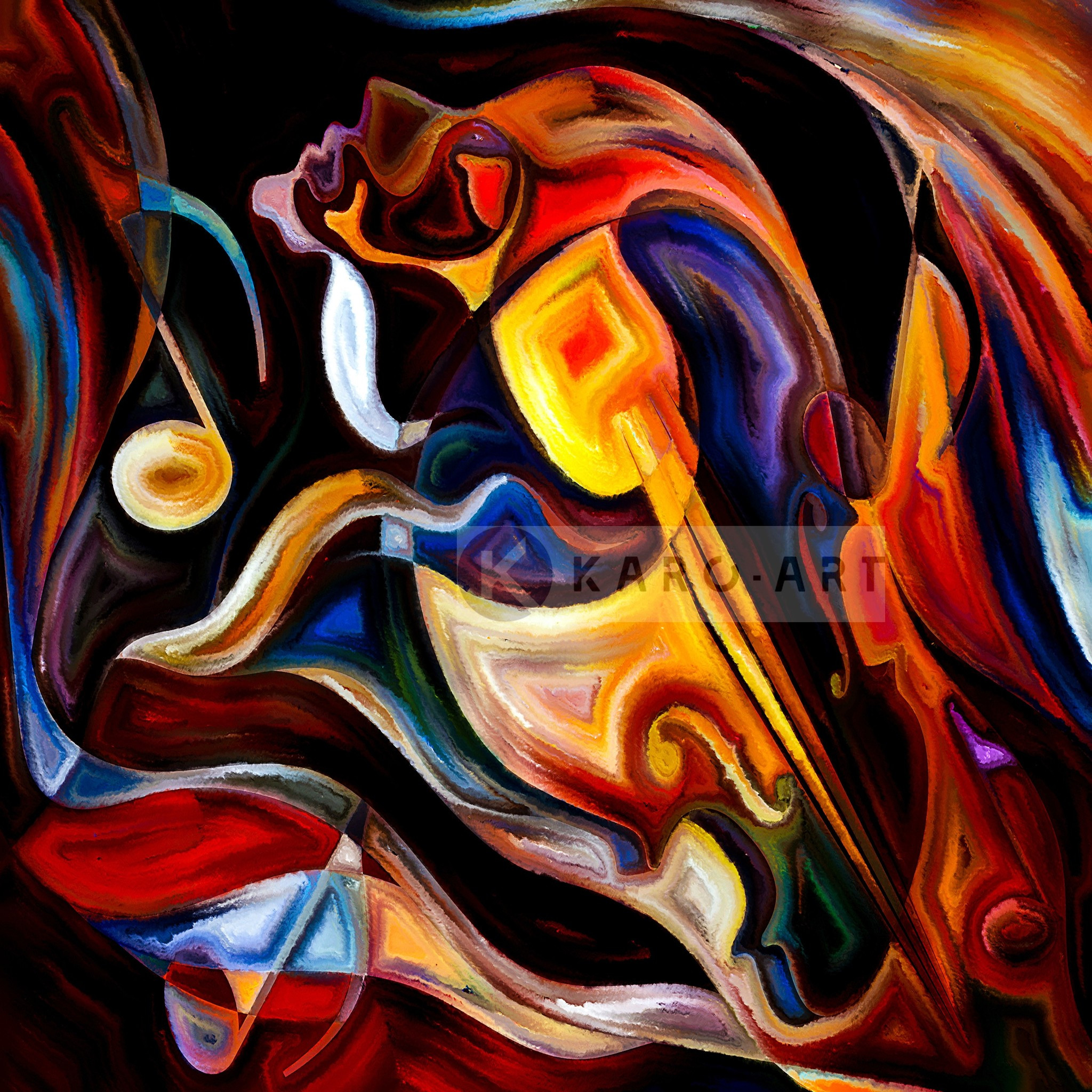 Afbeelding op acrylglas - Abstract Muziek