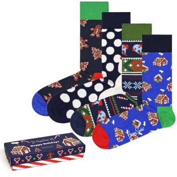 Happy socks 4 stuks Gingerbread Cookies Gift Box * Actie *