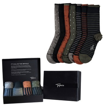 Topeco 7 stuks Men Bamboo Socks Gift Box * Actie *