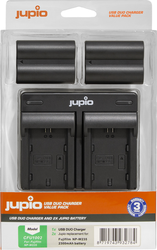 Jupio Kit: Battery NP-W235 (2x) + USB Dual Charger
