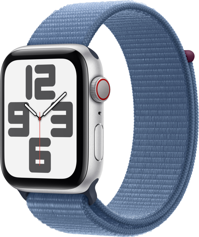 Apple Watch SE (2022) 4G 44mm Zilver Aluminium Sport Loop