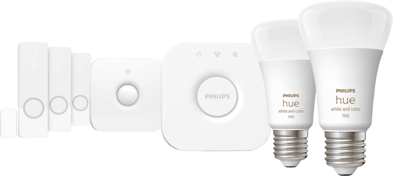 Philips Hue Secure Startpakket E27 White Ambiance 2-Pack + Sensoren