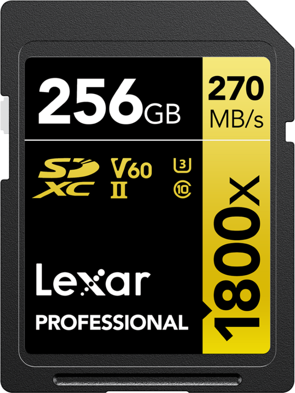 Lexar Professional 1800x GOLD 256GB SDXC 170mb/s