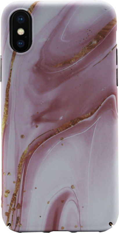 BlueBuilt Pink Marble Hard Case Apple iPhone Xs / X Back Cover