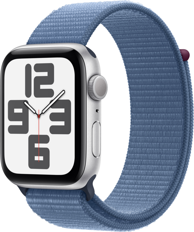 Apple Watch SE (2022) 44mm Zilver Aluminium Sport Loop