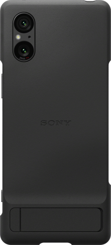 Sony Xperia 5 V Back Cover Zwart Met Standaard