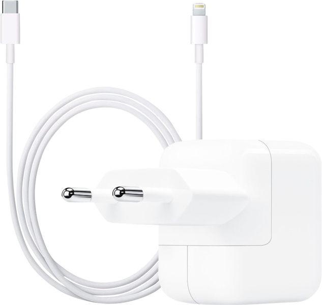 Apple Usb C Oplader 30W + Apple Lightning Kabel 1m Kunststof Wit