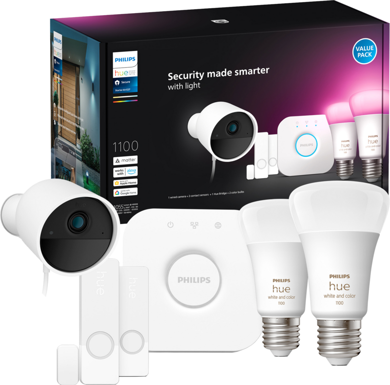 Philips Hue Secure Starterkit - White and Color - E27
