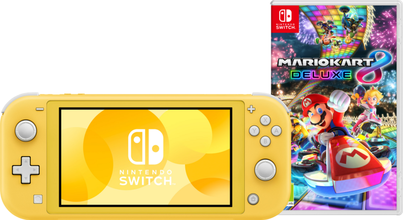 Nintendo Switch Lite Geel + Mario Kart 8 Deluxe Switch