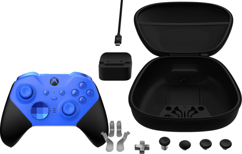 Microsoft Xbox Wireless Controller Series 2 Blauw + Componenten Pack