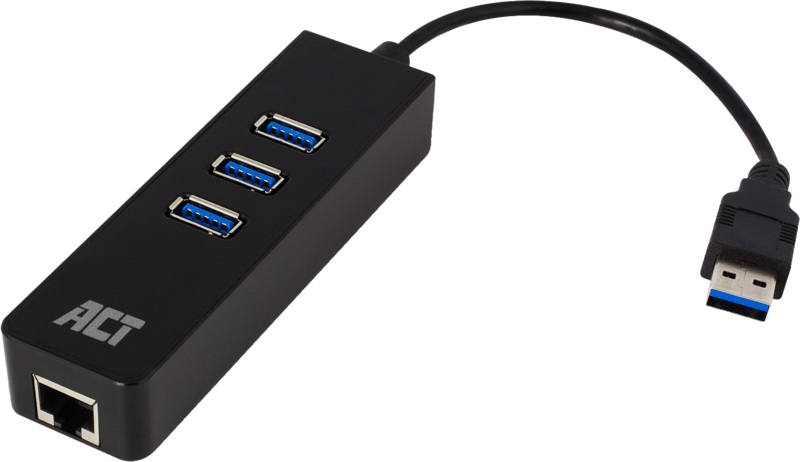 ACT USB Hub 3.2 met 3 USB-A poorten en ethernet