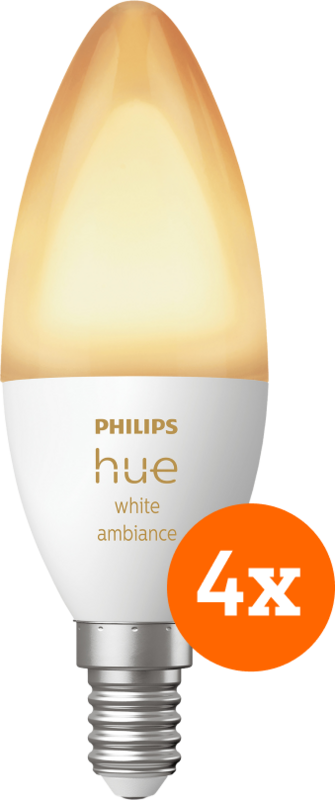 Philips Hue White Ambiance E14 4-Pack
