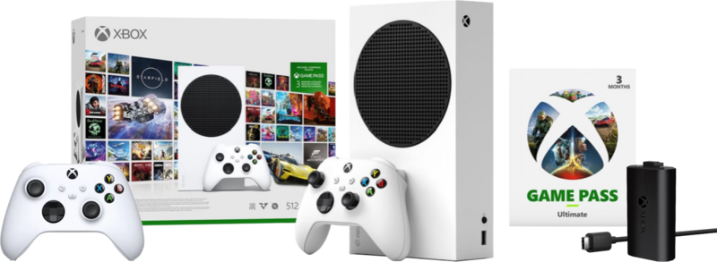 Xbox Series S + 3 Maanden Game Pass Ultimate bundel + Controller Wit + Play & Charge Kit