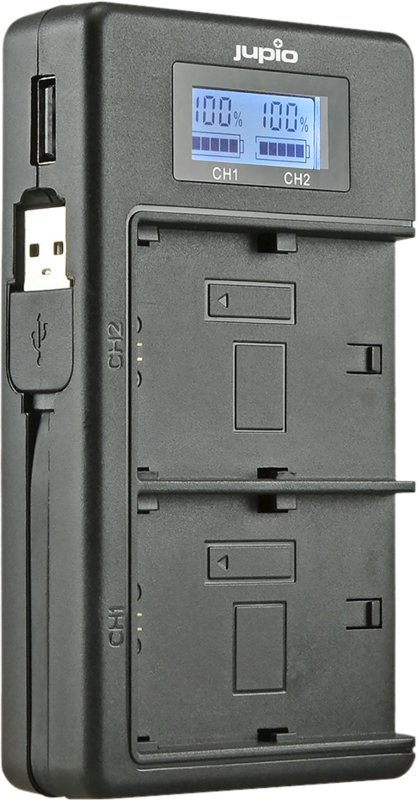 Jupio USB Duo Charger LCD voor Sony NP-FW50