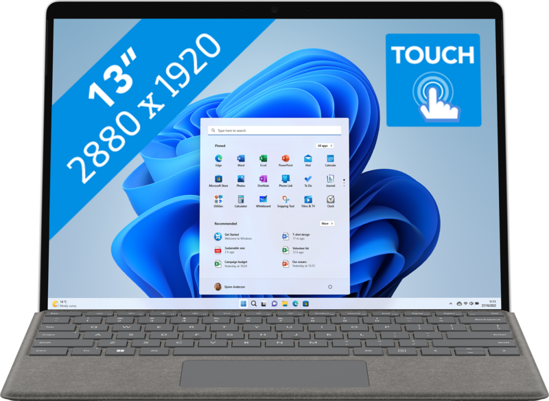 Microsoft Surface Pro 9 - 13" - Intel Core i7 - 16GB RAM/256GB SSD - PLATINUM
