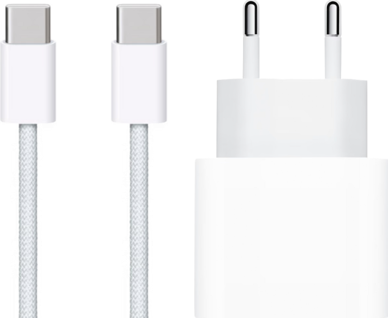 Apple Usb C Oplader 20W + Usb C Kabel 1m Nylon Wit
