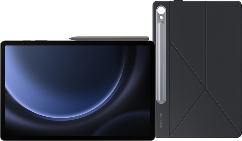Samsung Galaxy Tab S9 FE Plus 256GB Wifi Grijs + Book Case Zwart
