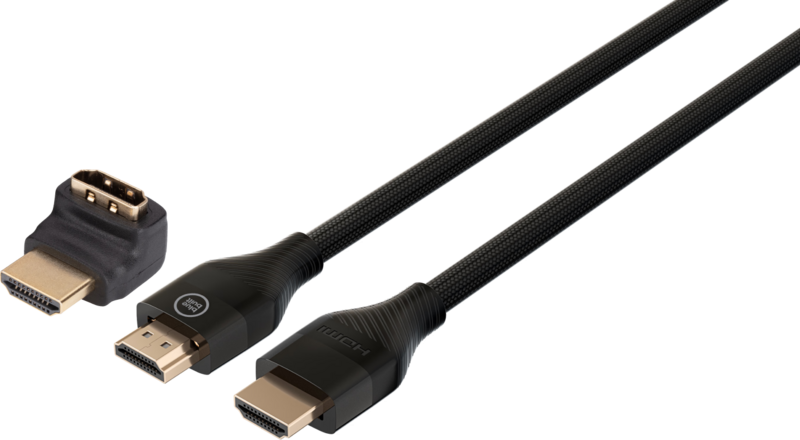 BlueBuilt HDMI Kabel 4K 60Hz Nylon 5 Meter 90° + adapter
