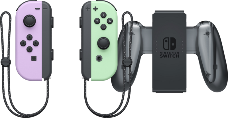 Nintendo Switch Joy-Con Pastel Set Paars/Groen + Nintendo Switch Joy-Con Charge Grip
