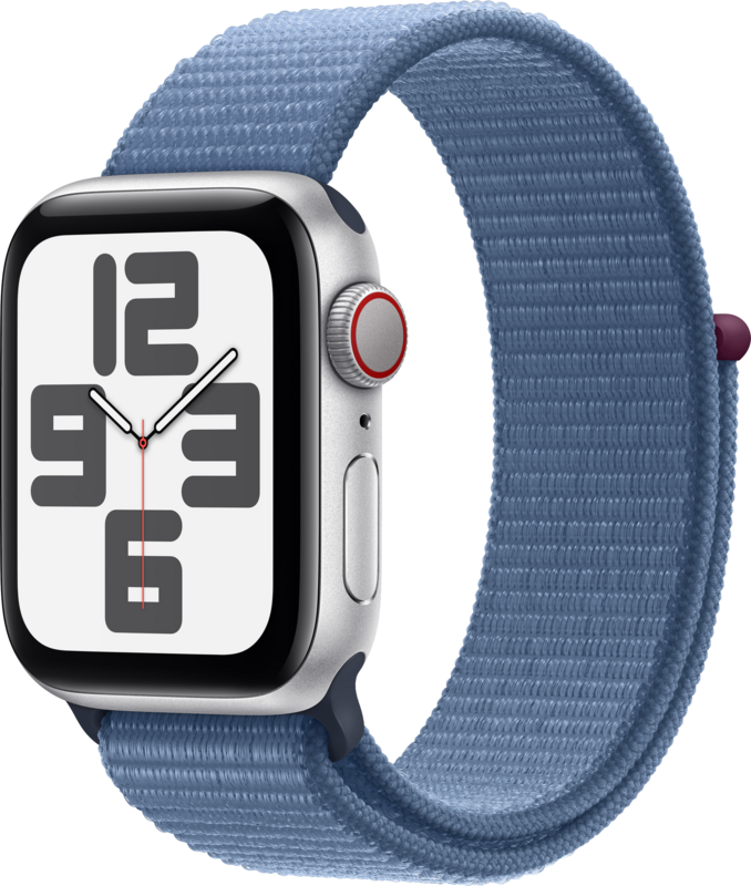 Apple Watch SE (2022) 4G 40mm Zilver Aluminium Sport Loop