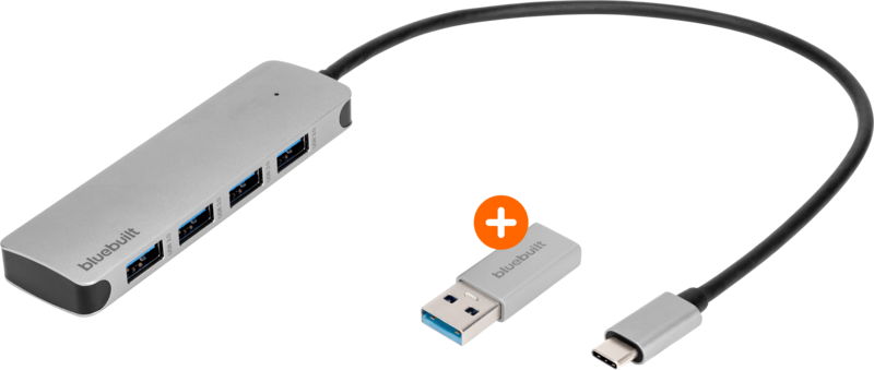 BlueBuilt 4-Poorts USB-A/C 3.0 Hub