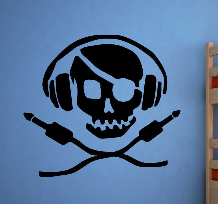 Muursticker piraten DJ