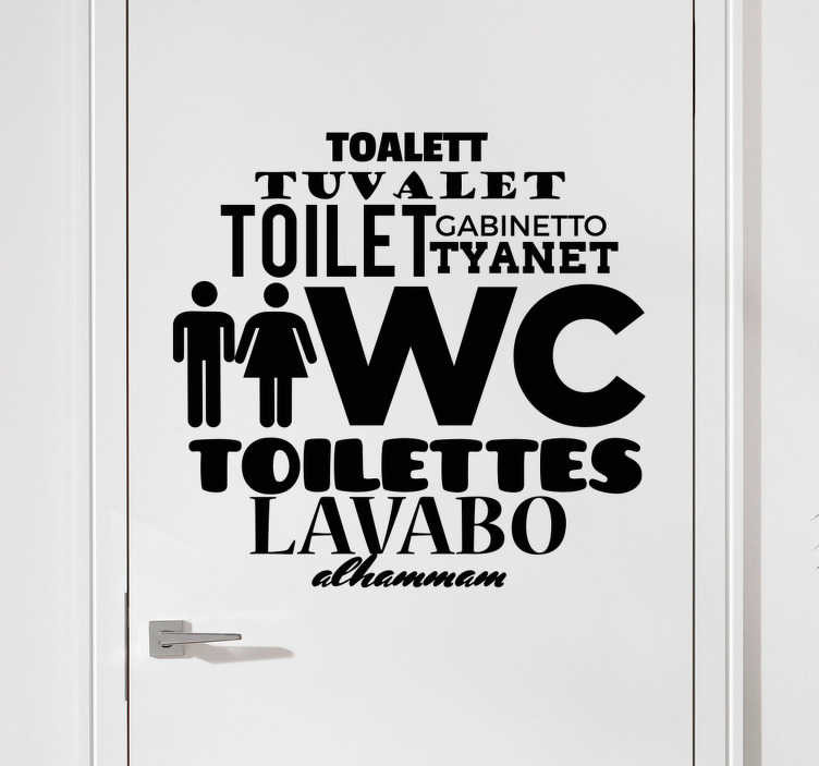 Muurstickers WC talen