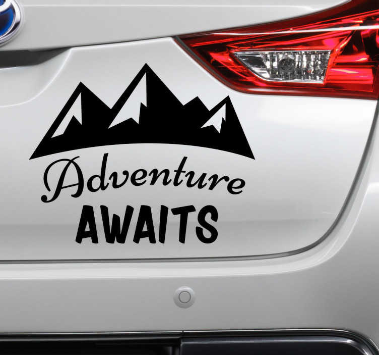 Sticker voor auto adventure awaits