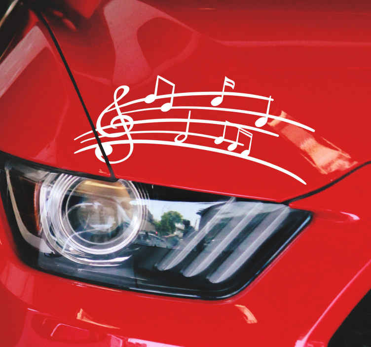 Sticker voor auto muzieknoten
