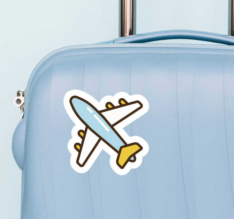Koffer vliegtuig zelfklevende sticker
