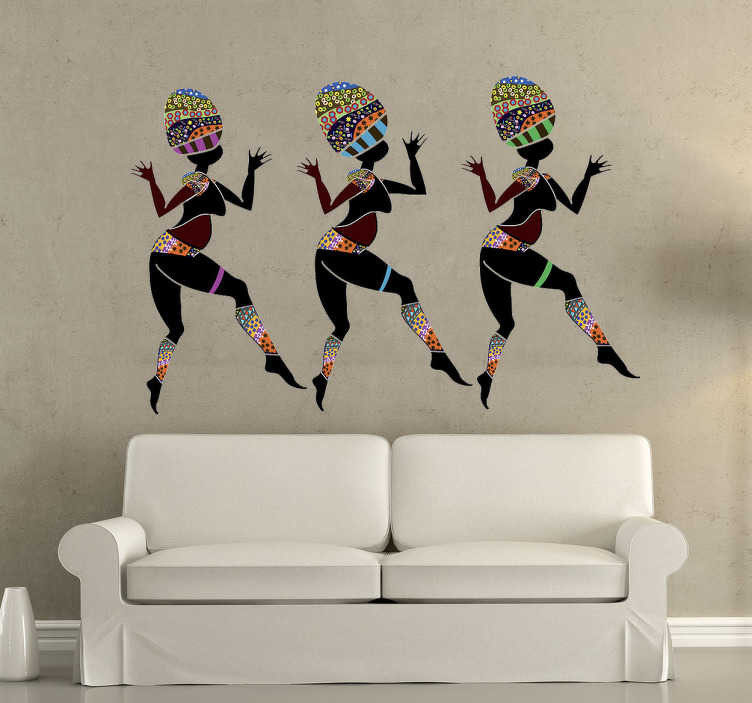 Sticker afrikaanse danseressen stam