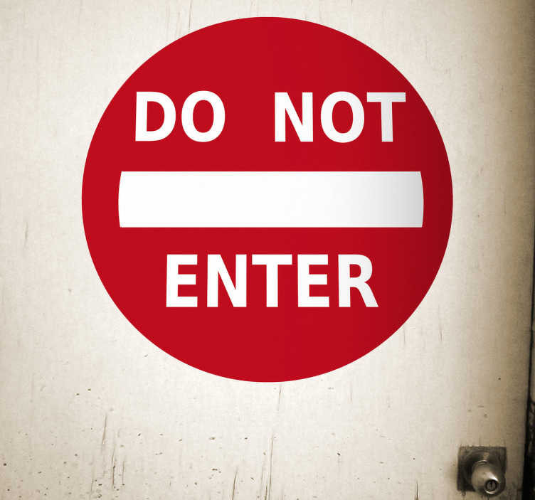 Muursticker verkeersbord Do Not Enter