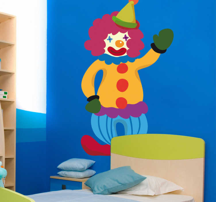 Sticker clown kleuren simpel
