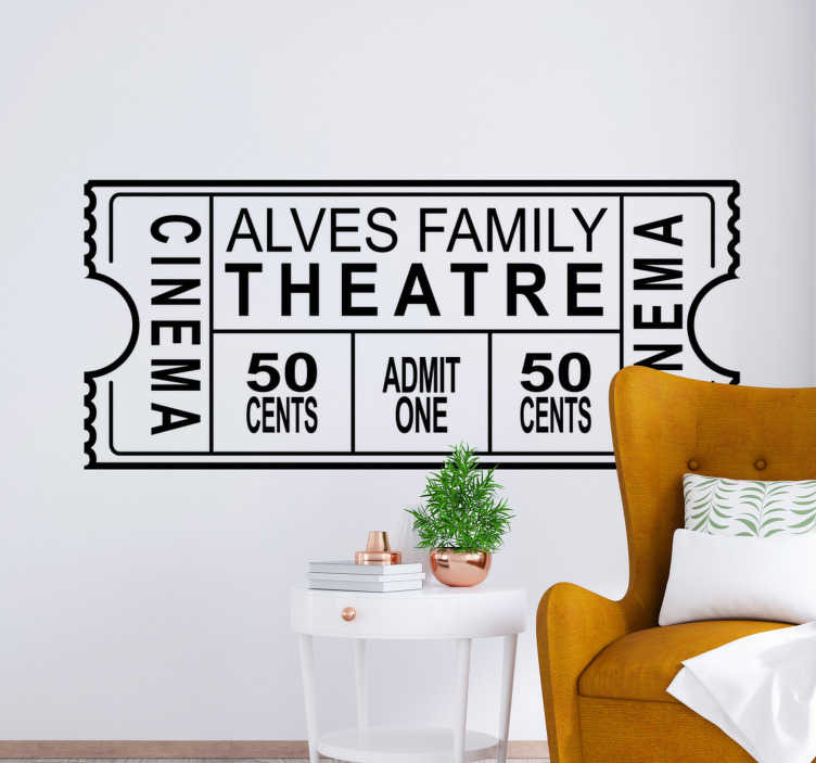 Gepersonaliseerd familietheater bioscoop sticker