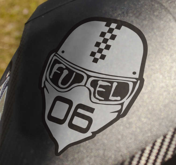 Brandstof helment motorfiets stickers