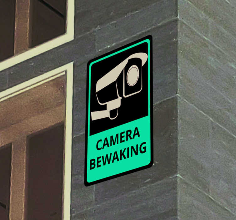 Camerabewaking rode en zwarte bord zelfklevende sticker