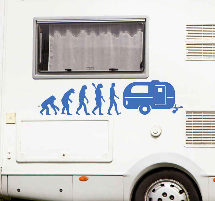 Auto sticker Evolutie caravan