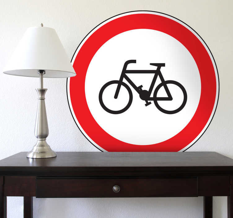 Sticker verboden fietsers