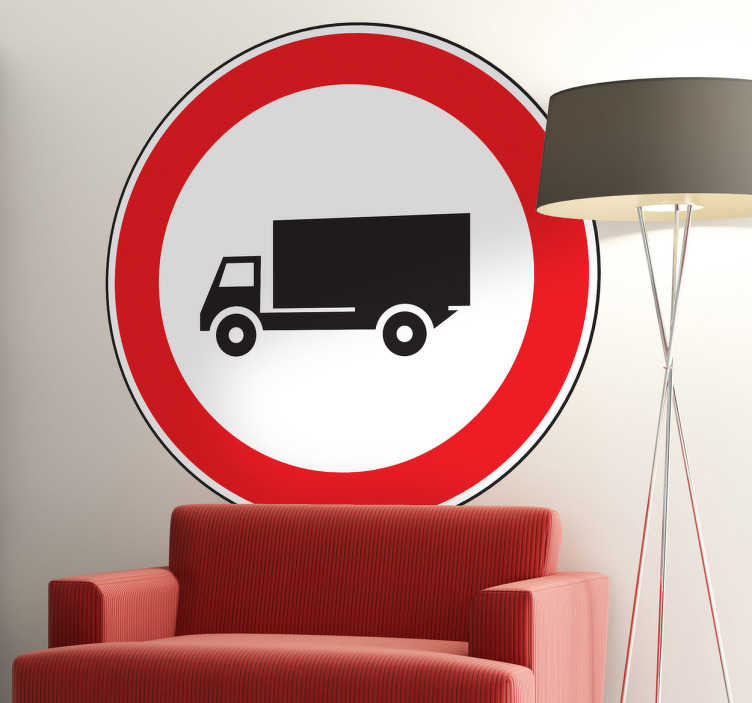Muursticker verbod voor vrachtwagens