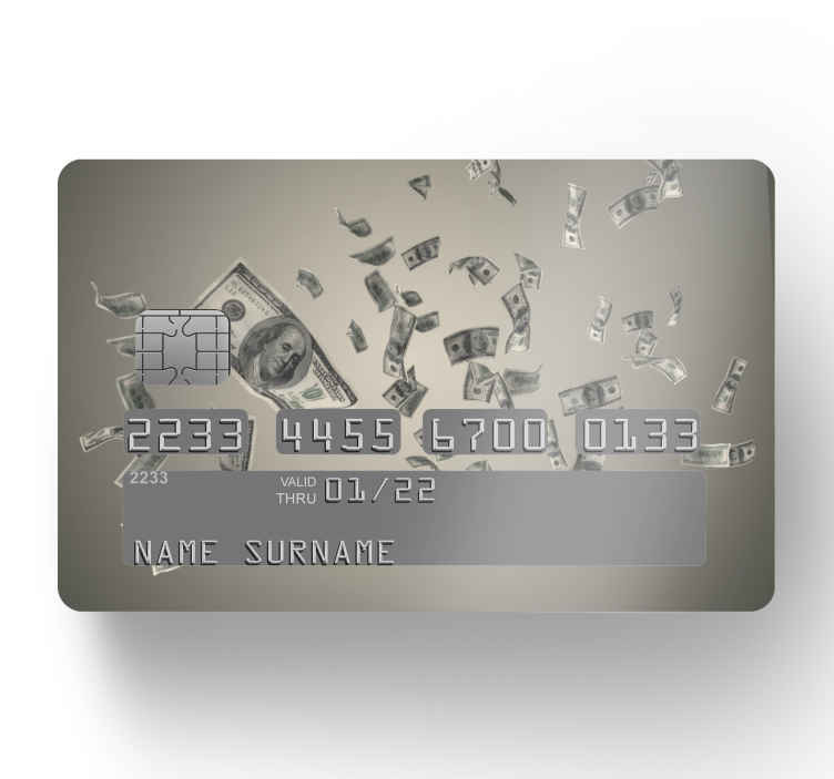 Decoratie stickers creditcard Dollars geld regen