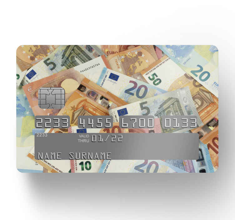 Decoratie stickers creditcard Bovengrens euro geld